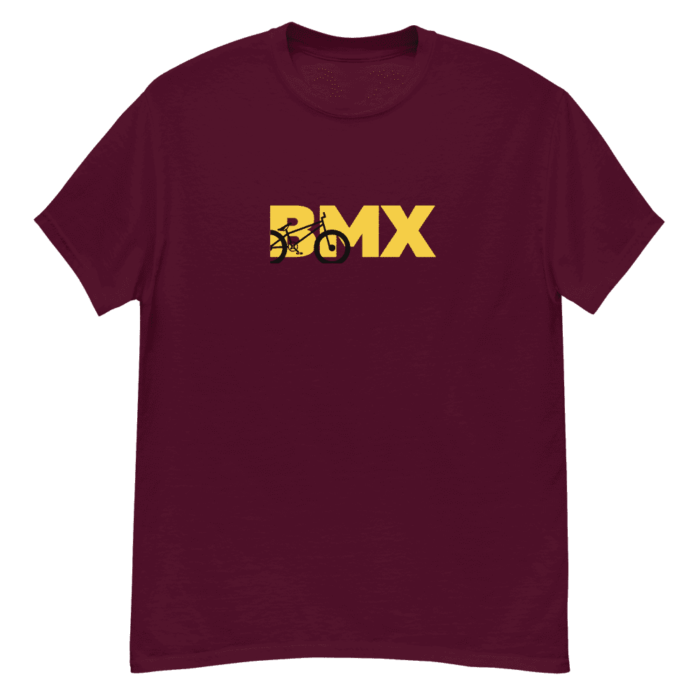 BMX T Shirt mens classic tee maroon front 630f5070ecbf5