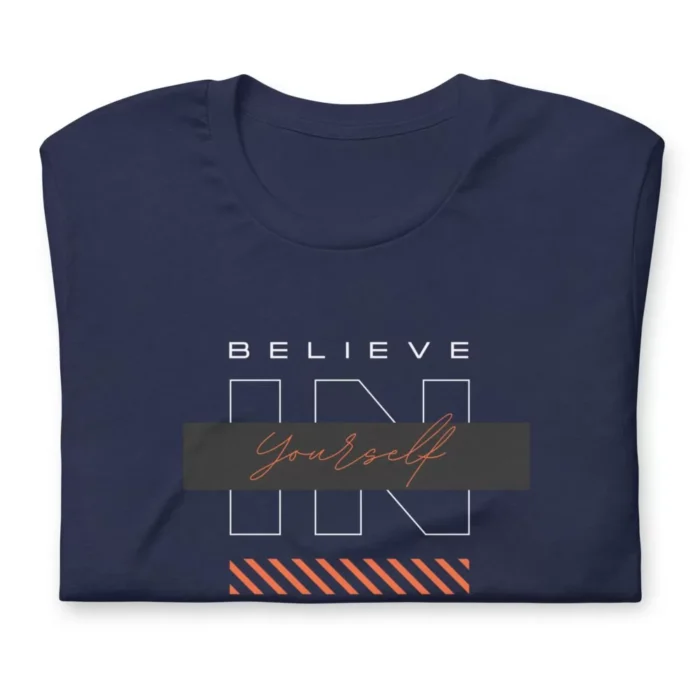 Belive unisex staple t shirt navy front 631763b9f26ff jpg