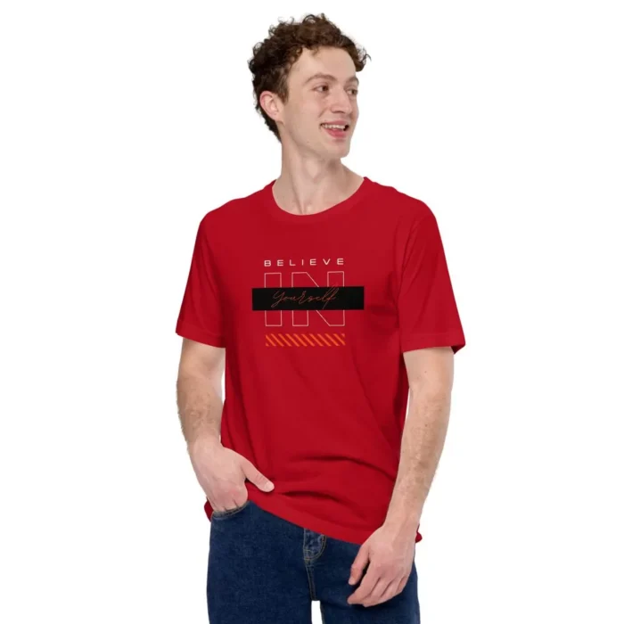 Belive unisex staple t shirt red front 631763ba0949c jpg