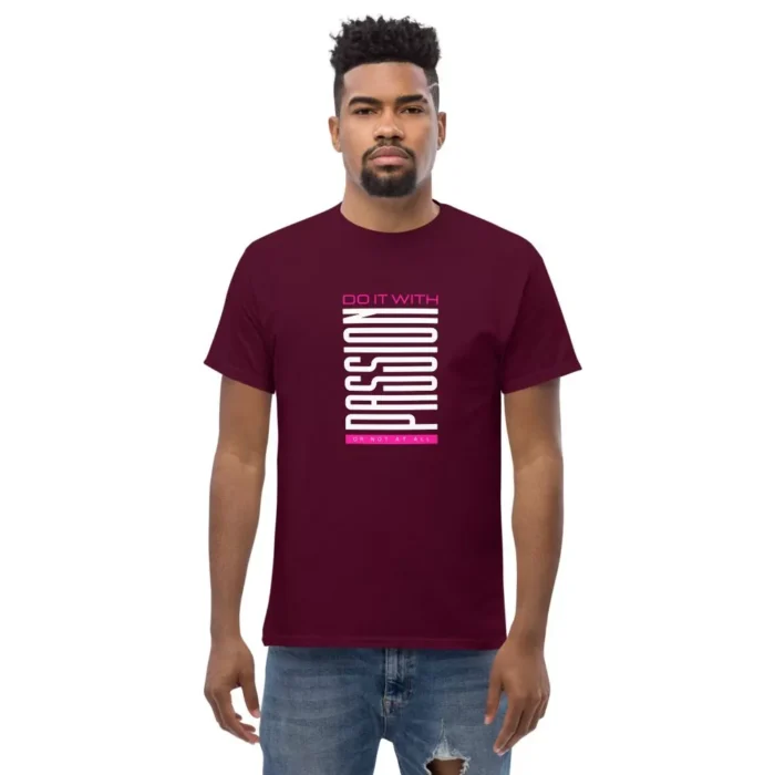 Do with Passion TShirt mens classic tee maroon front 630f513639284 jpg