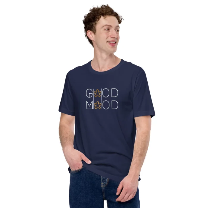 good mood unisex staple t shirt navy front 63368601deb30 jpg