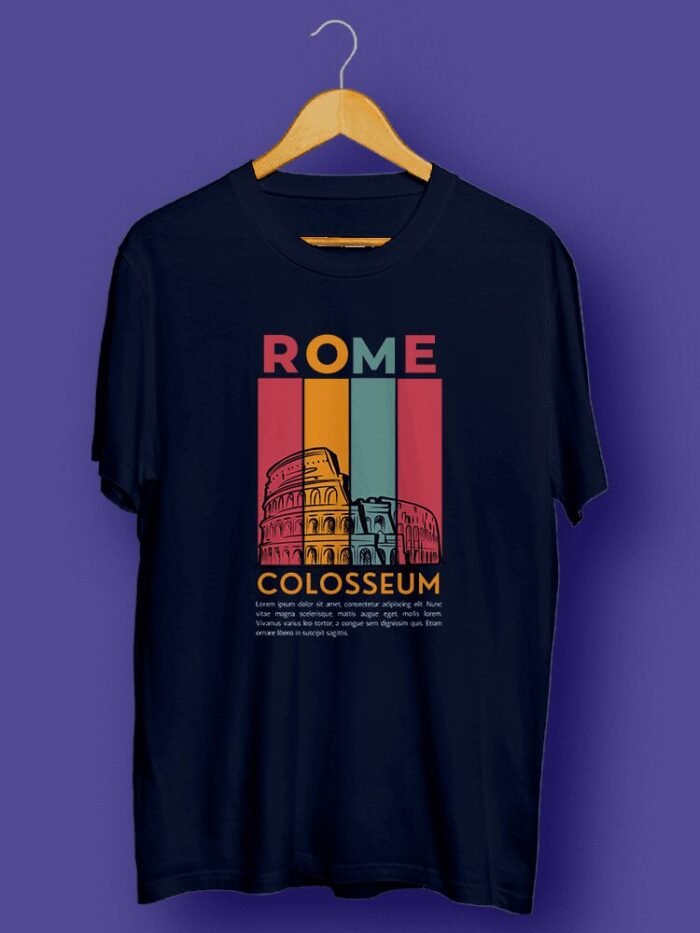 Rome Colosseum Oversized T-Shirt Navy