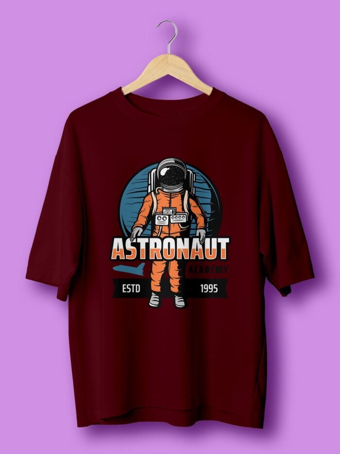 Astronaut Academy oversize tshirt Maroon