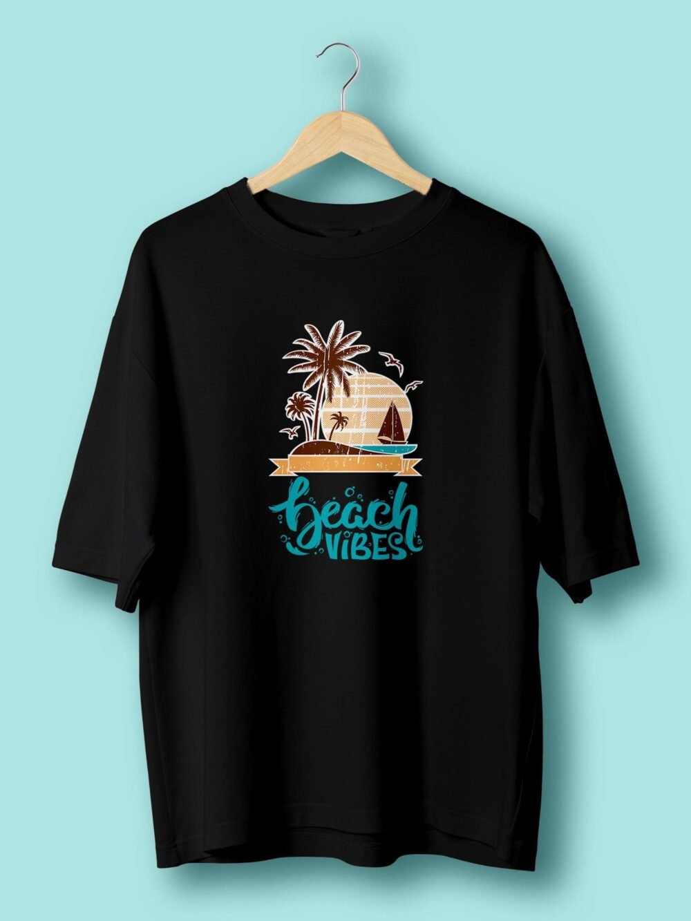 Beach Vibes oversize tshirt Black