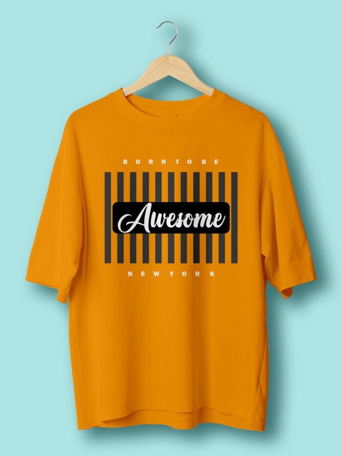 Born to be awesome oversize tshirt Gold