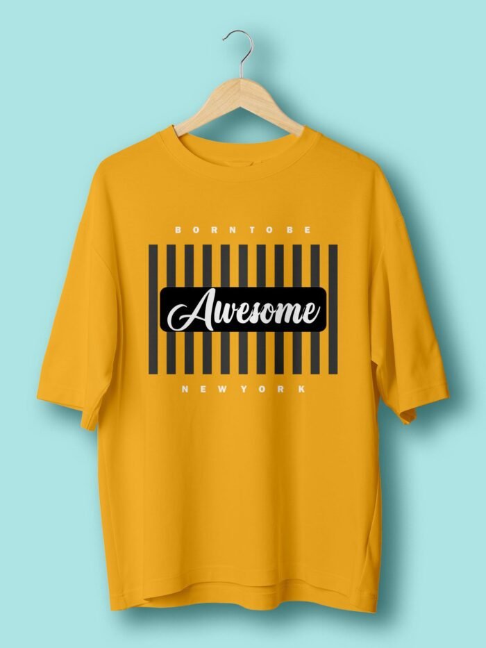 Born to be awesome oversize tshirt Mustard