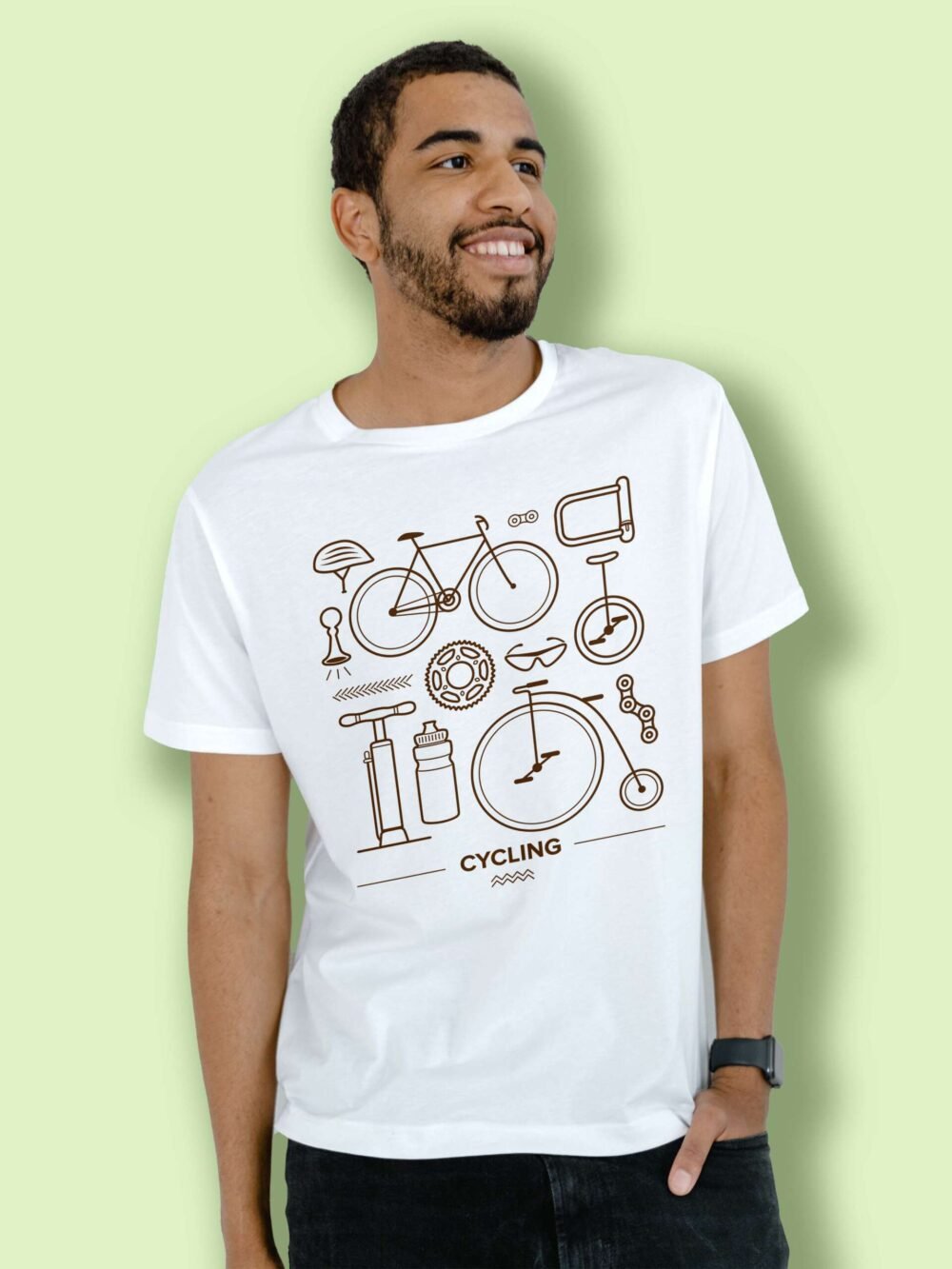 Cycling Tshirt Regular Model White scaled