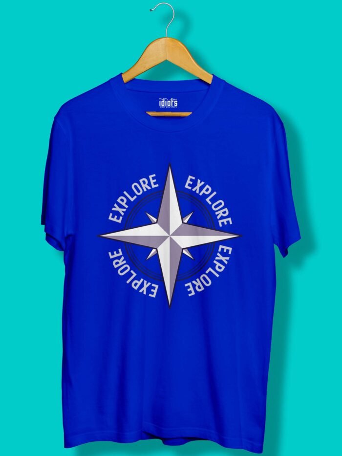 Explore Compass Unisex t shirt Royal scaled
