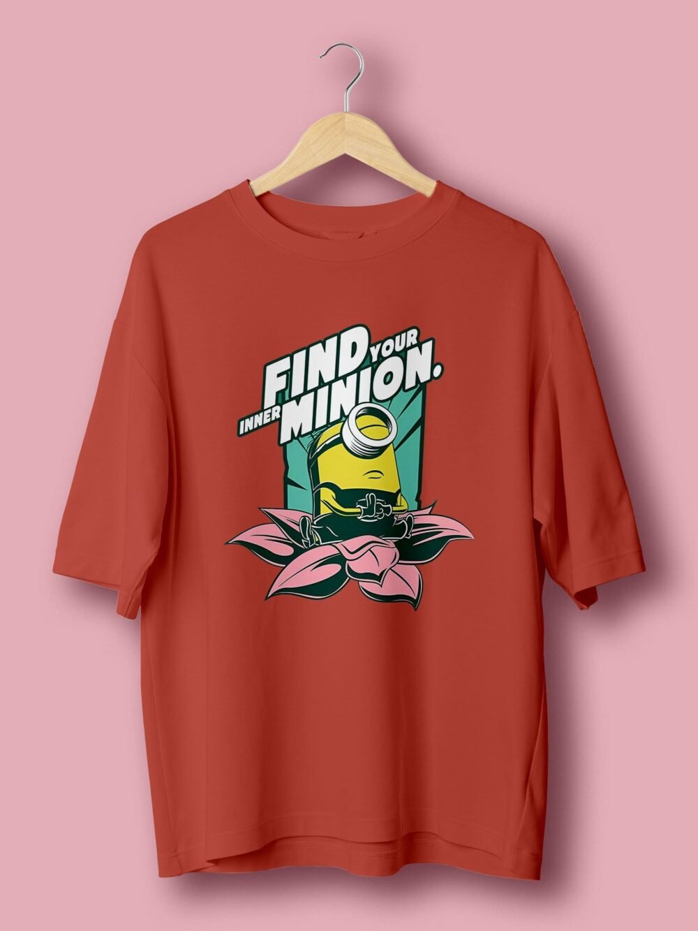 Find your inner Minion oversize tshirt Coral