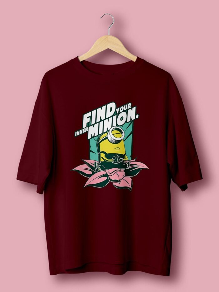 Find your inner Minion oversize tshirt Maroon