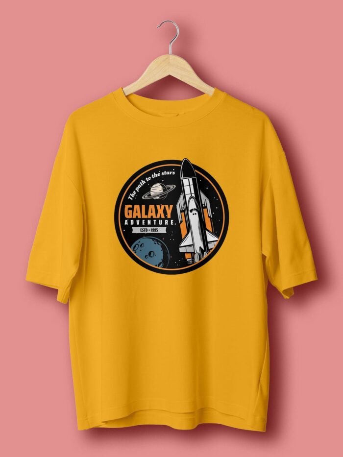 Galaxy Adventure oversize tshirt Mustard