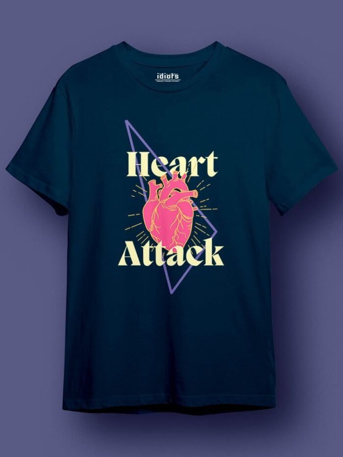 Heart Attack Regular T Shirt Petrol Blue