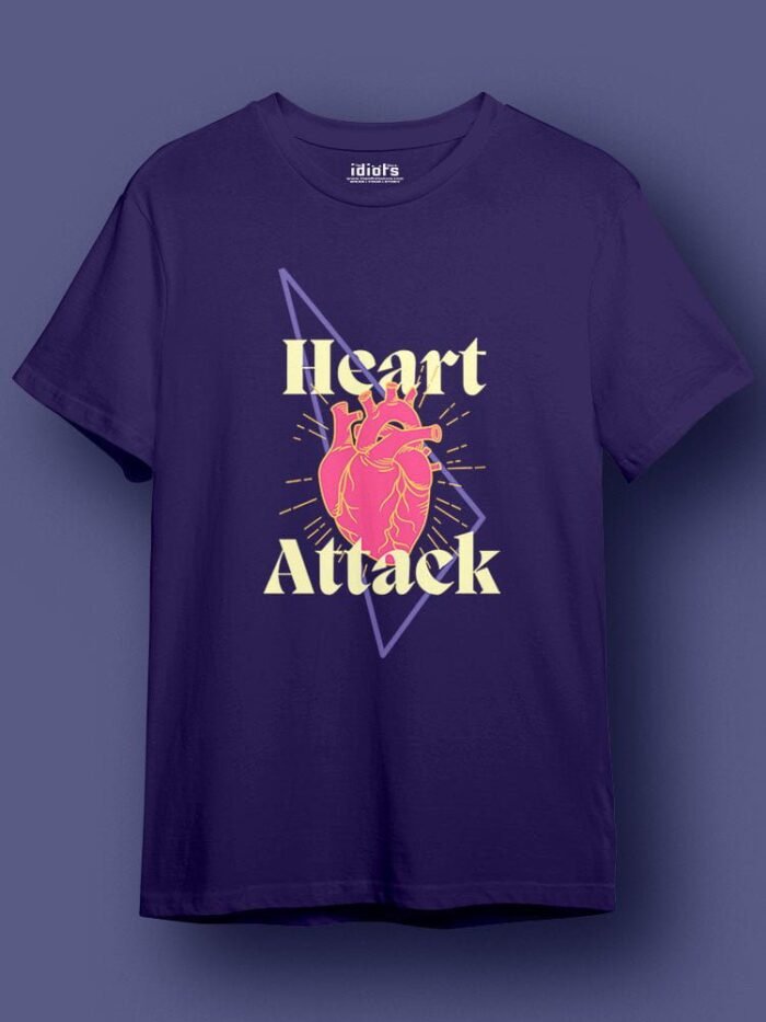 Heart Attack Regular T Shirt Purple