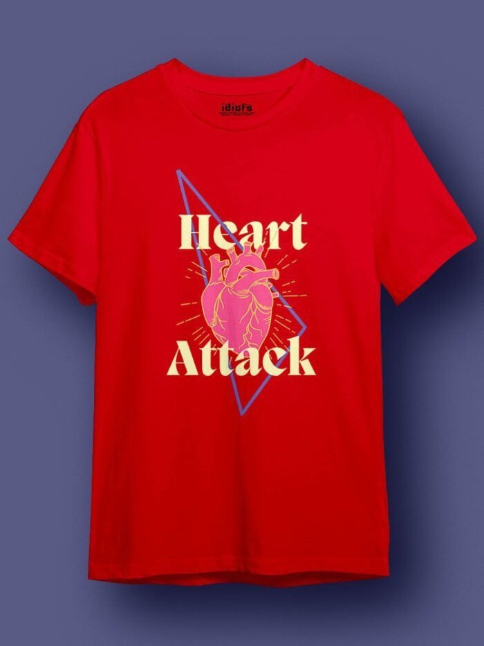 Heart Attack Regular T Shirt Red