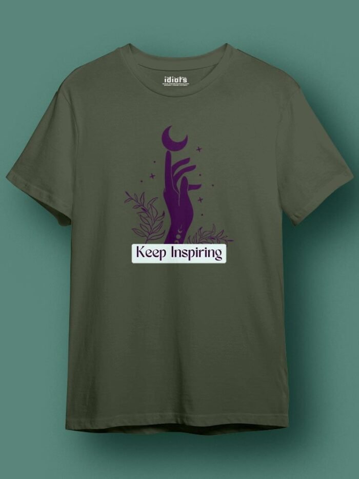 Keep Inspiring Regular T Shirt Sky Olive