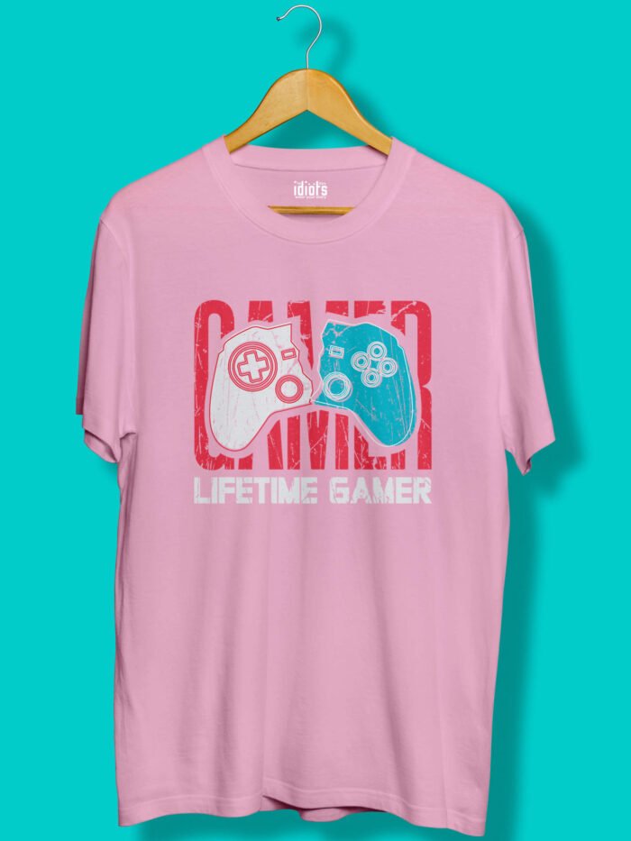 Lifetime Gamer Unisex T Shirt Light Pink scaled
