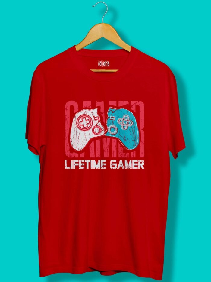 Lifetime Gamer Unisex T Shirt Red scaled