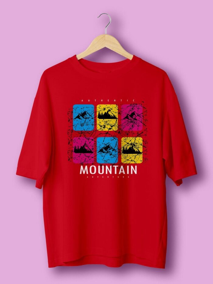 Mountain oversize tshirt Red