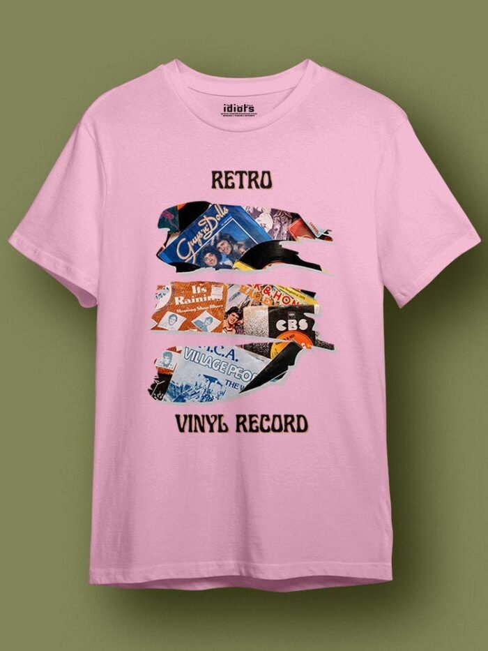 Retro Vinyl Record Regular T Shirt Sky light
