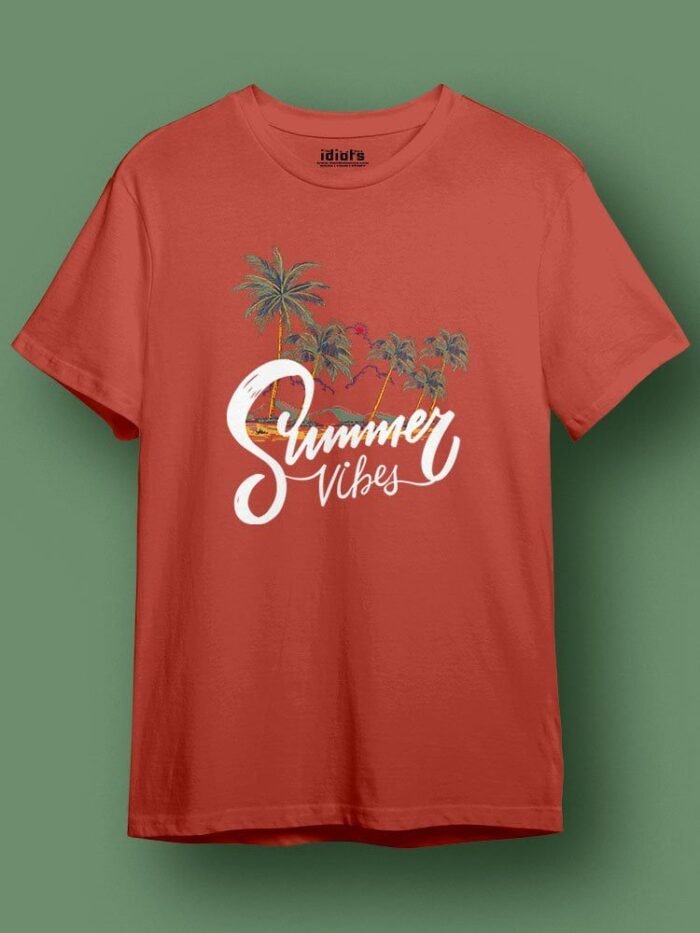 Summerr Vibes Regular T Shirt Coral