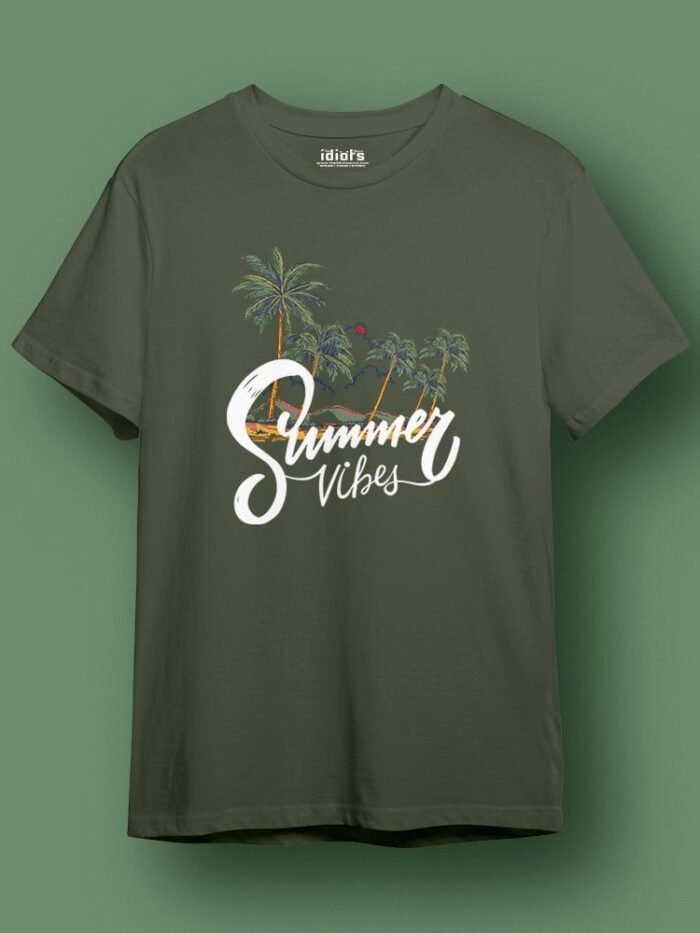 Summerr Vibes Regular T Shirt Olive