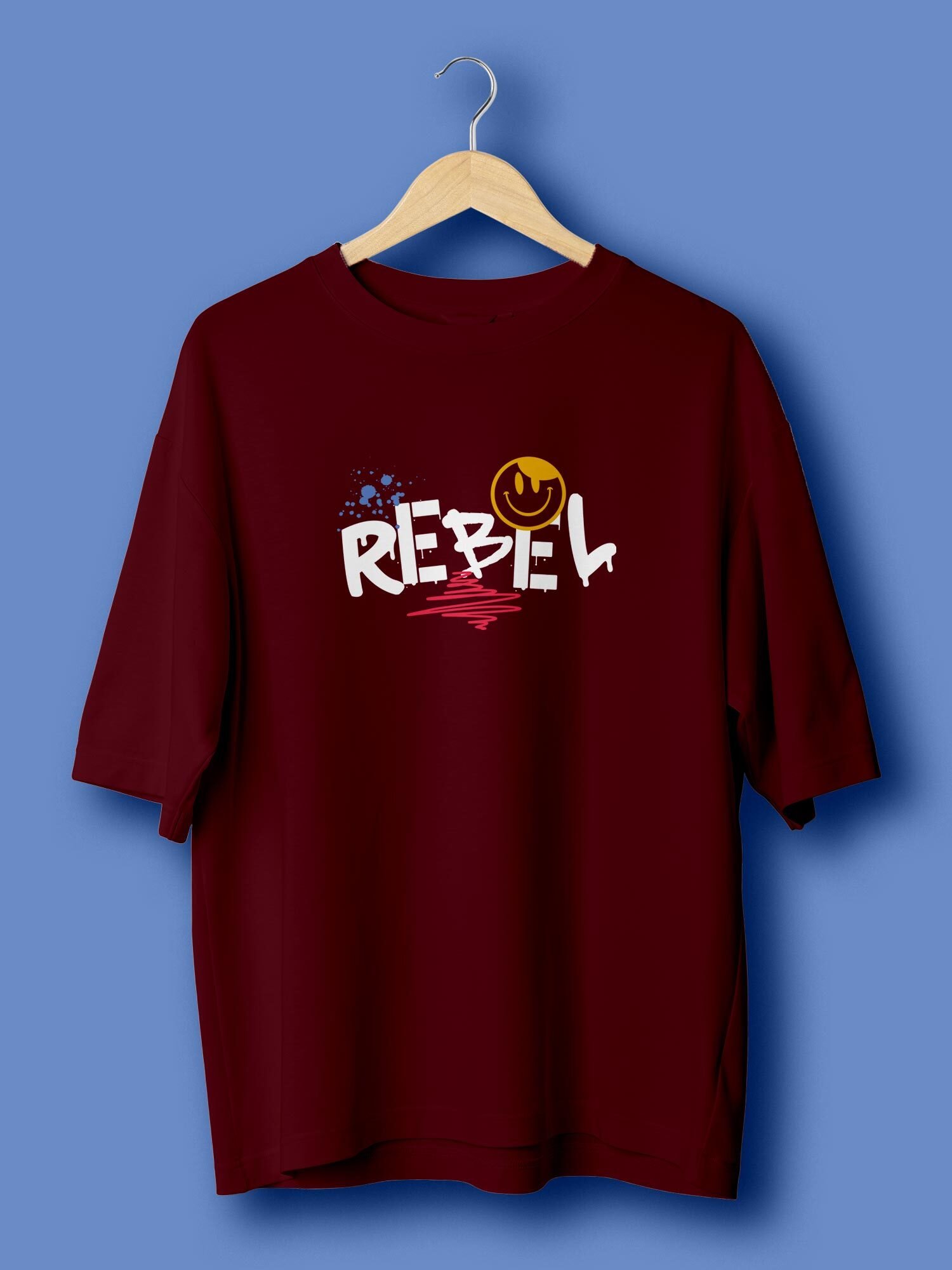 Rebel Both Side Printed Oversized T-Shirt