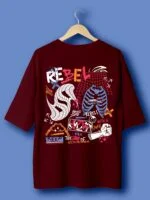 Rebel Both Side Printed Oversized T-Shirt