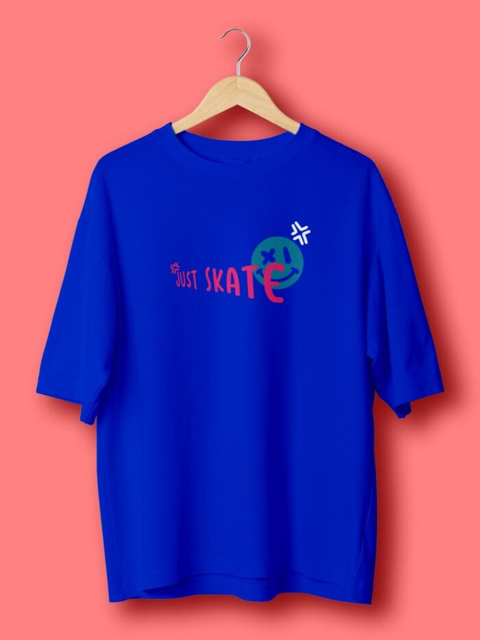 Skater oversized tshirt Back Royal blue