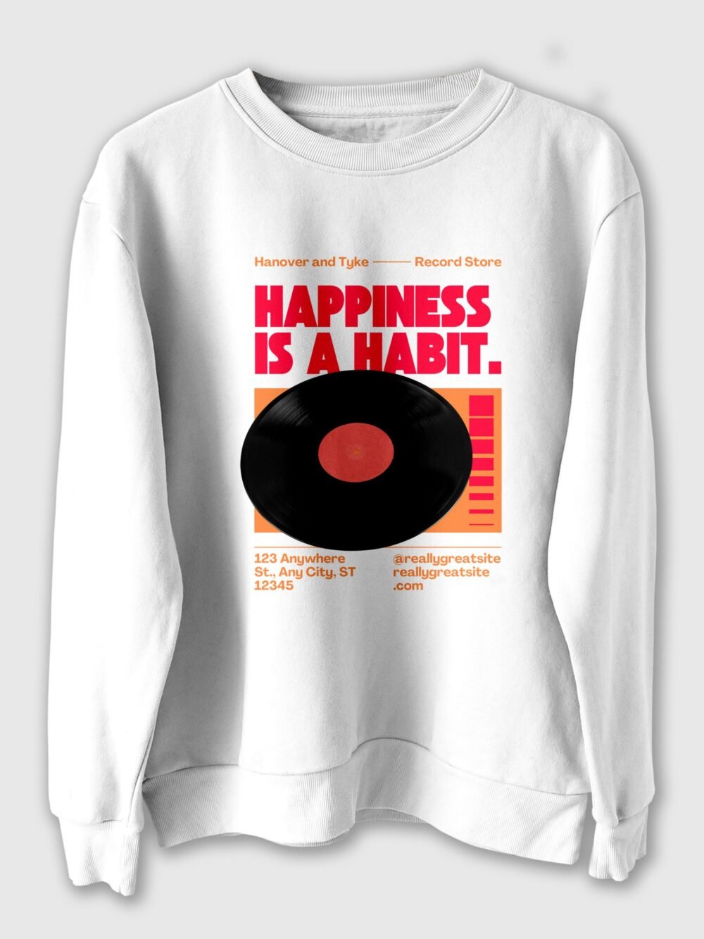 Happiness is a Habbit Printed Sweatshirt