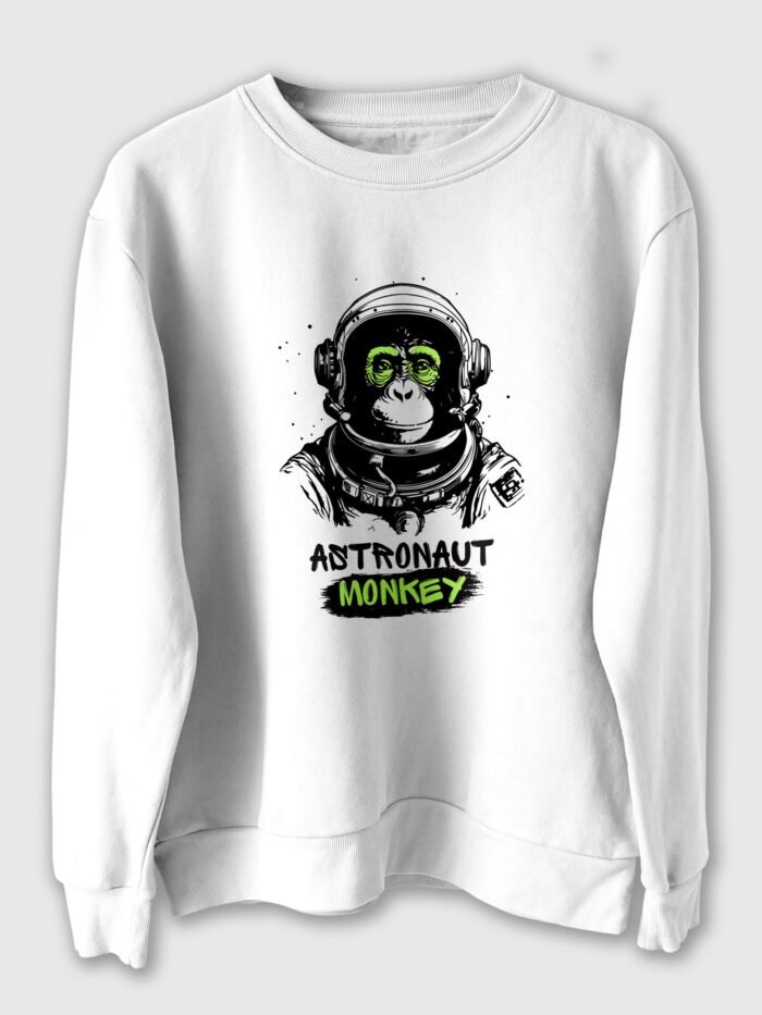Astronaut Monkey Printed Sweatshirt for men and women