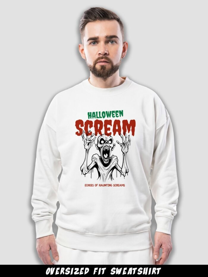 Halloween Scream Printed Sweatshirt