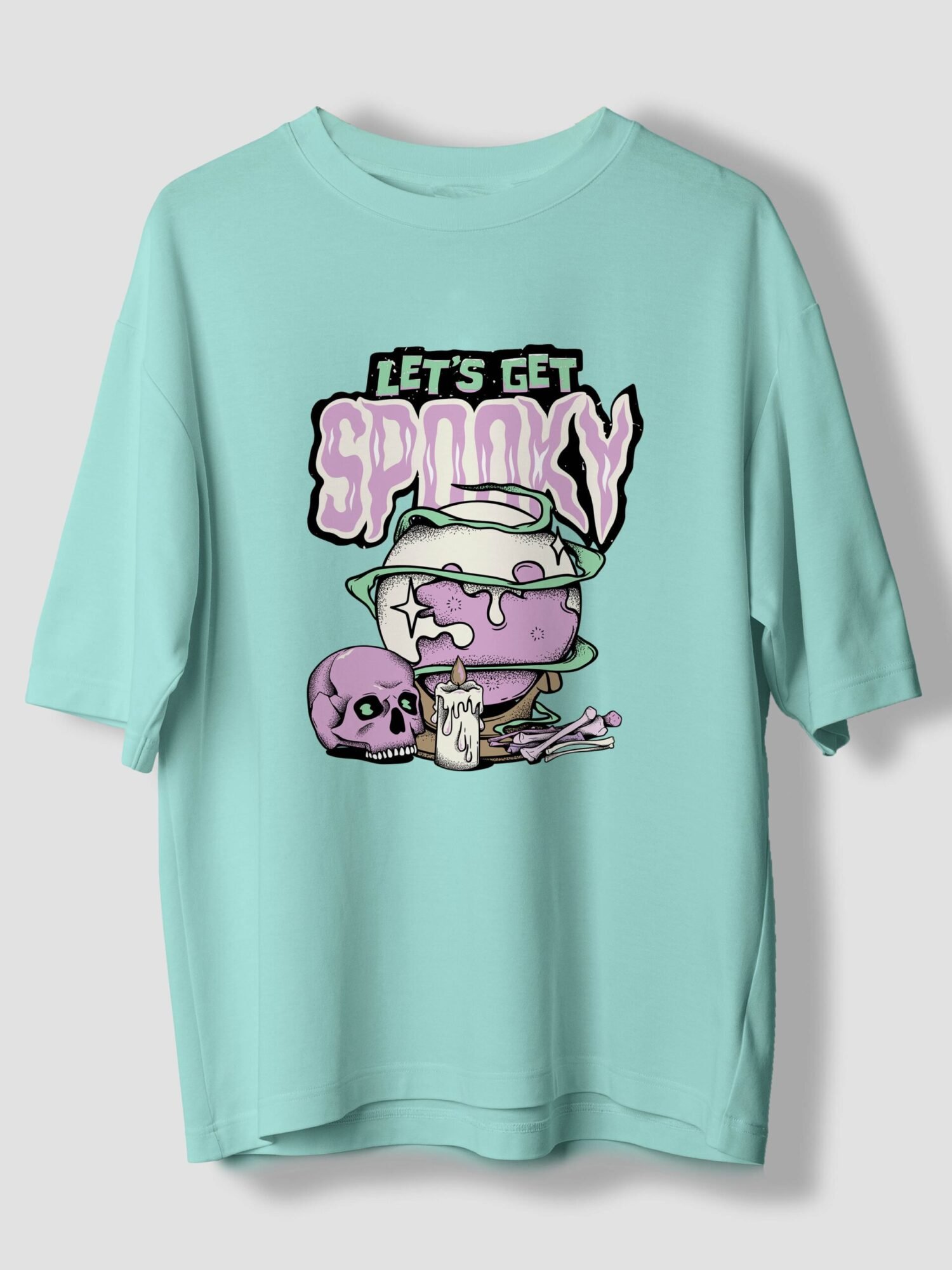 Lets Get Spooky Printed Oversized T-Shirt