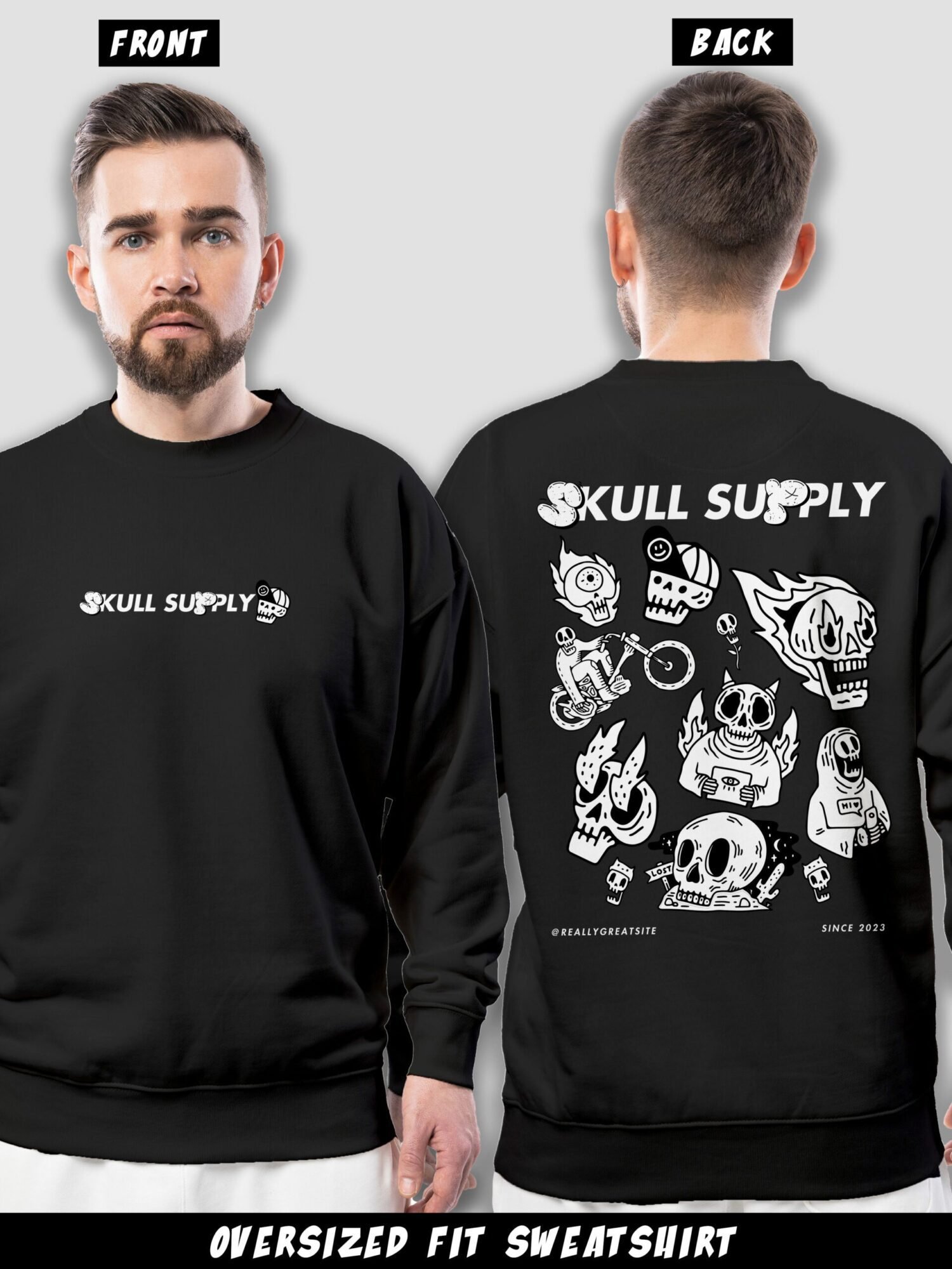 Skull Supply Sweatshirt Black