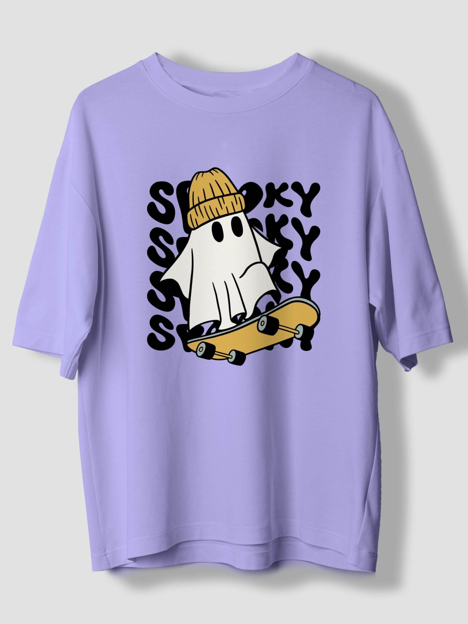 Spooky Skate Rider Printed Oversized T-Shirt