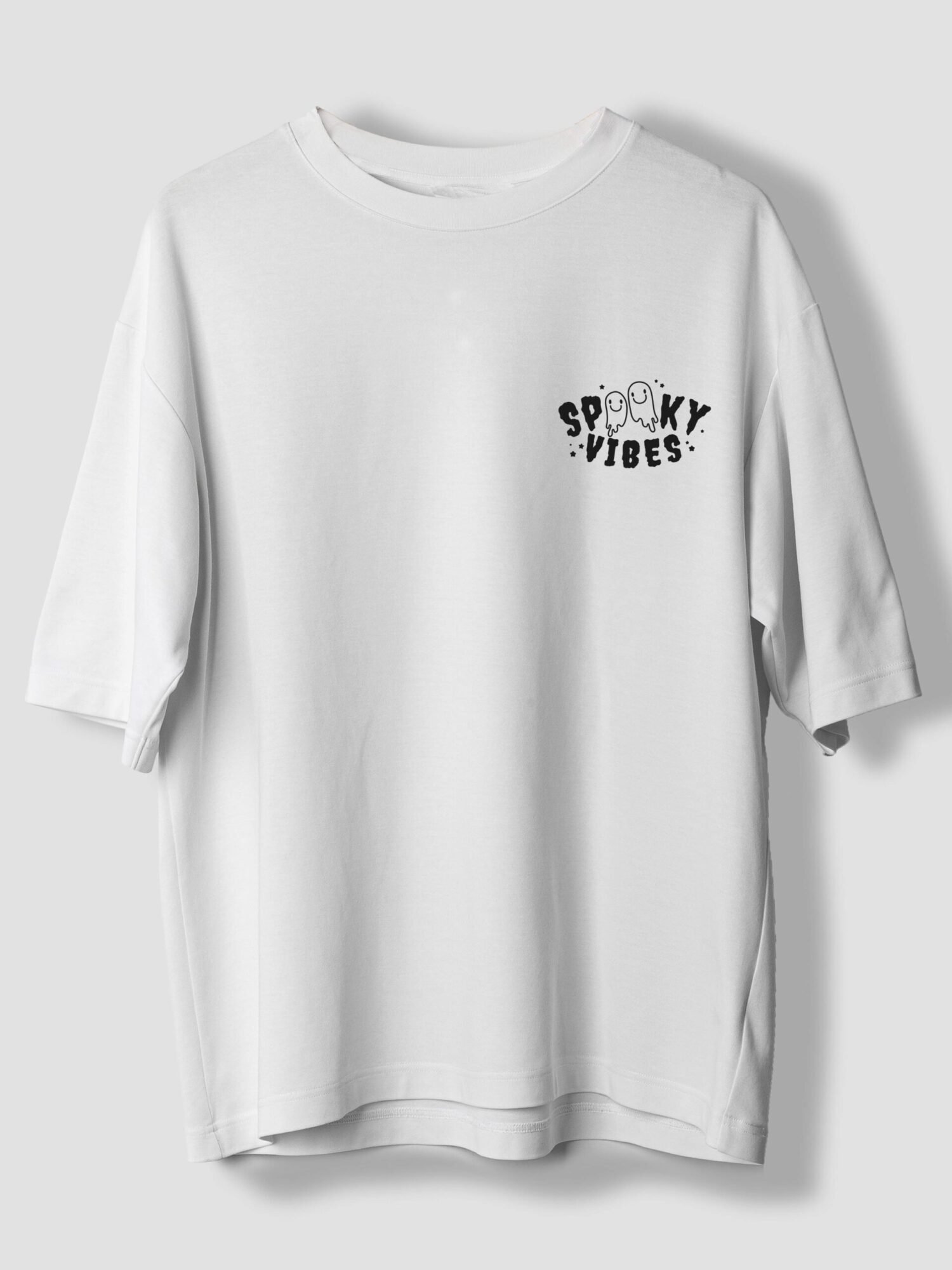 Spooky Vibes Printed Oversized T-Shirt