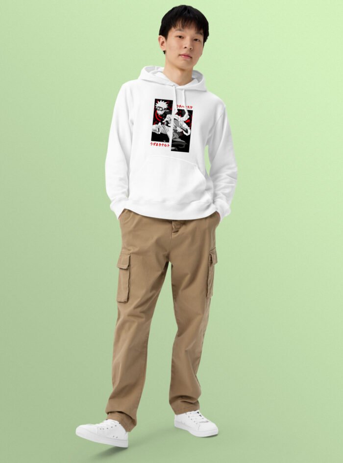 Naruto printed Hoodies White scaled