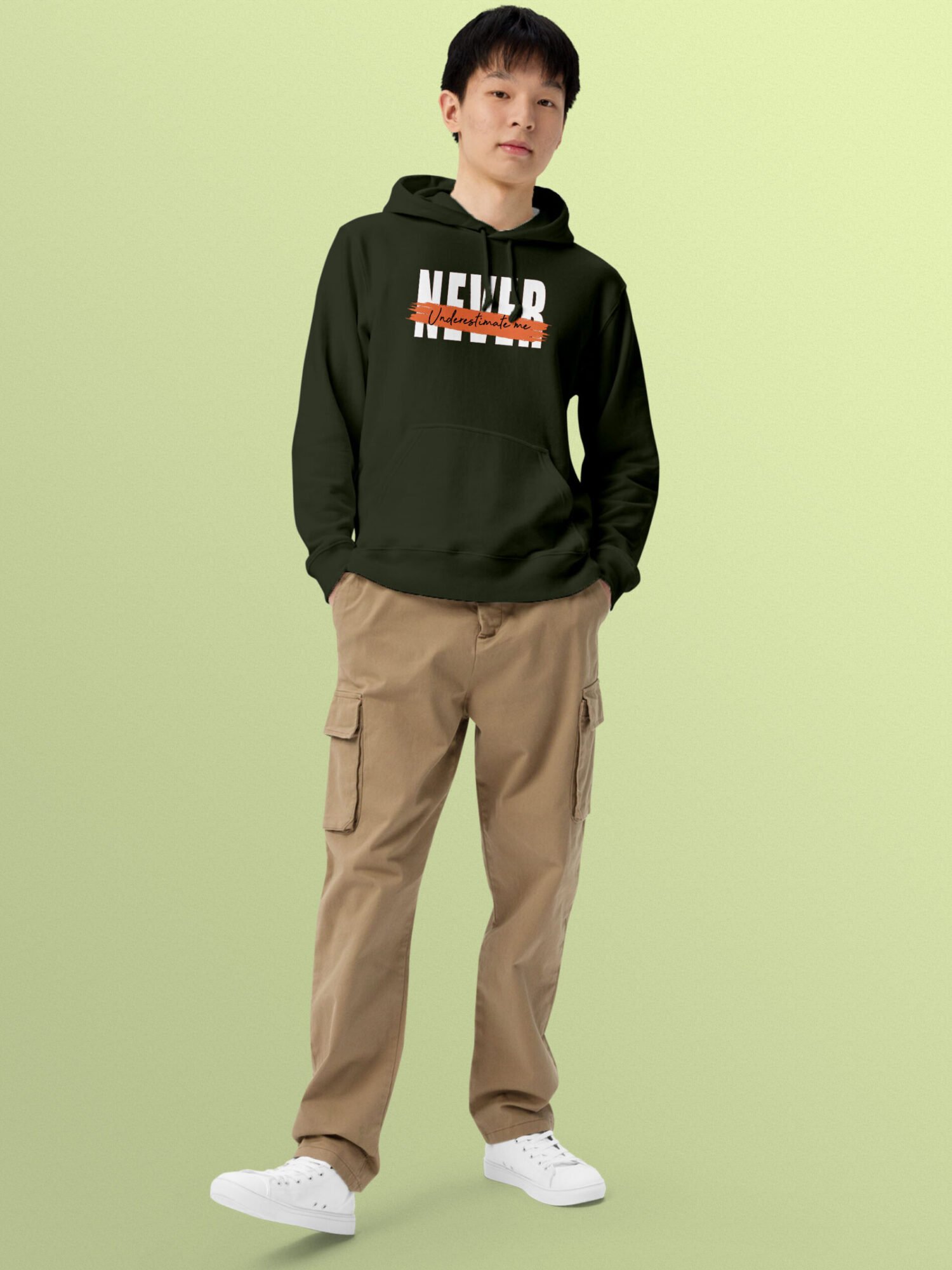 Never Unserstand Hoodie Olive