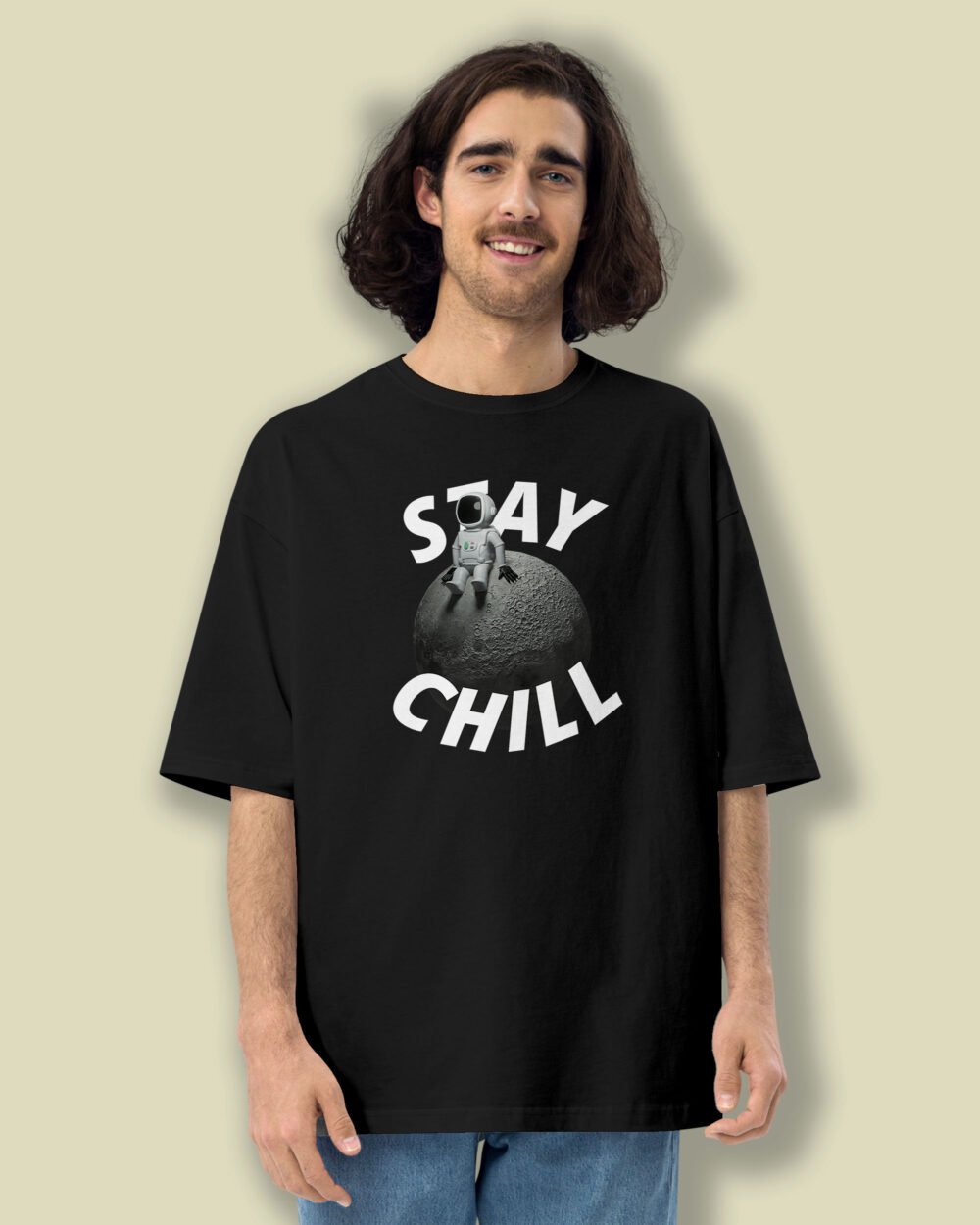 Stay Chill Oversized T shirt Black