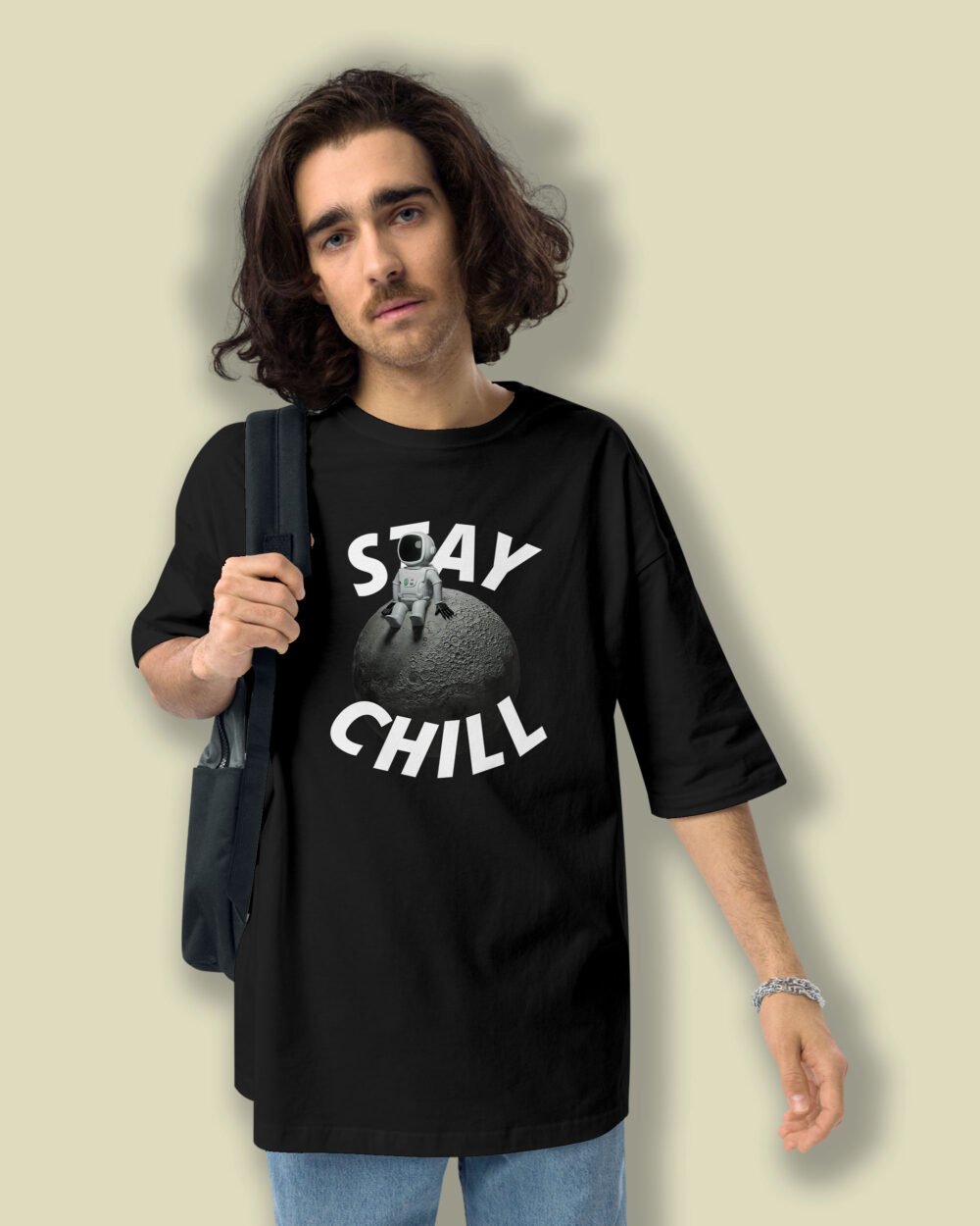 Stay Chill Oversized T shirt Black2