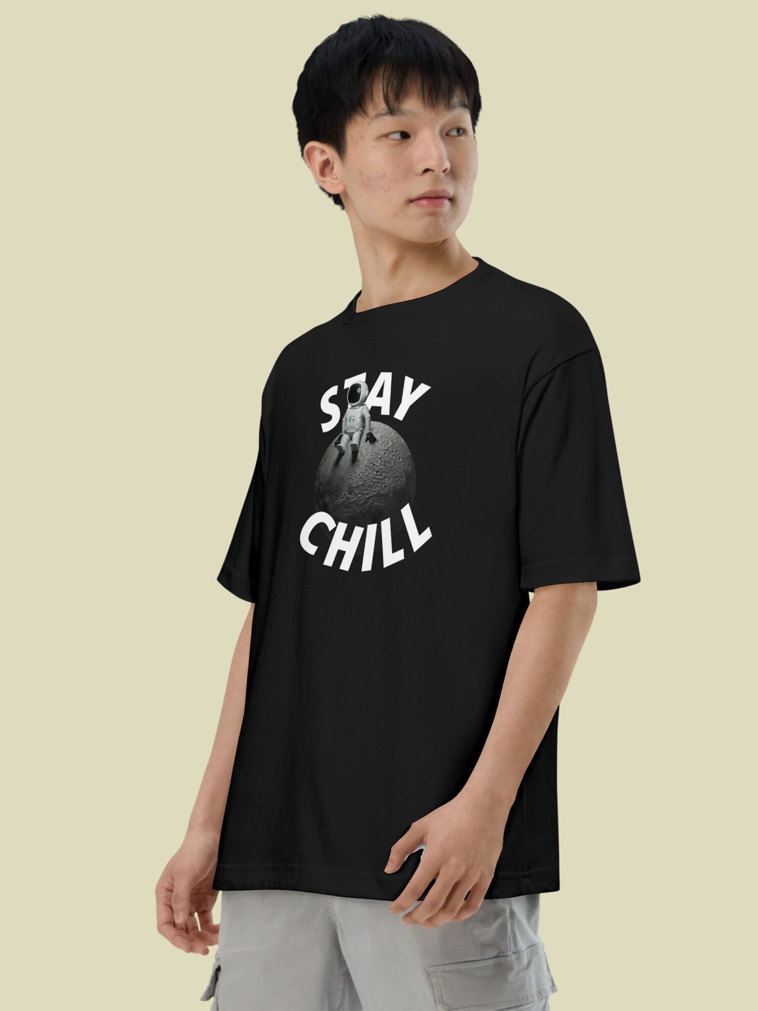 Stay Chill Astronaut Printed Oversized