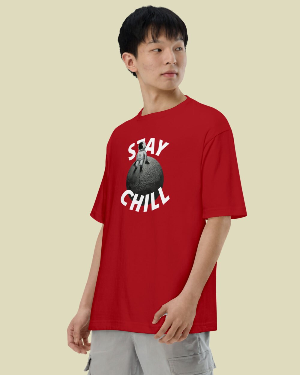 Stay Chill Oversized T shirt Red2