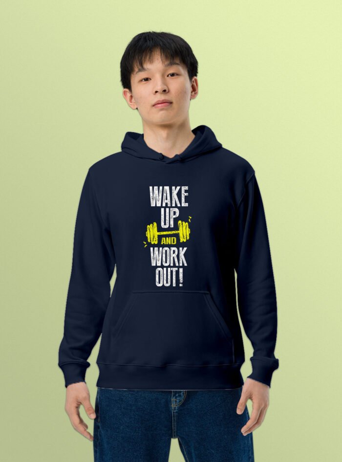wake up and work out hoodie Navy
