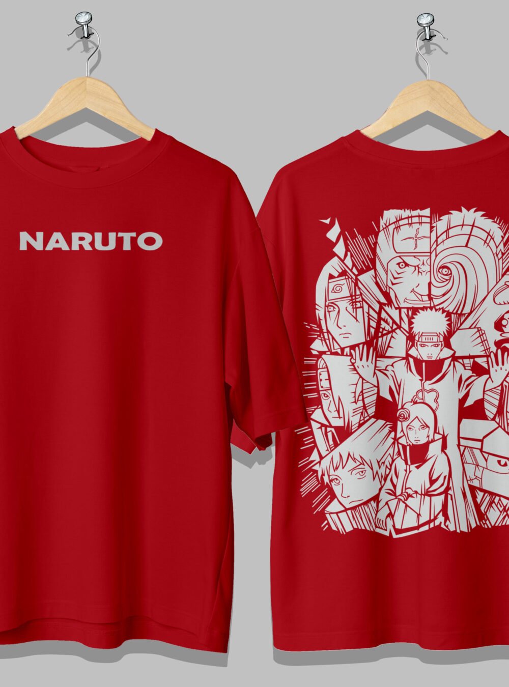 Naruto Both Side Printed Anime Oversized Tshirt