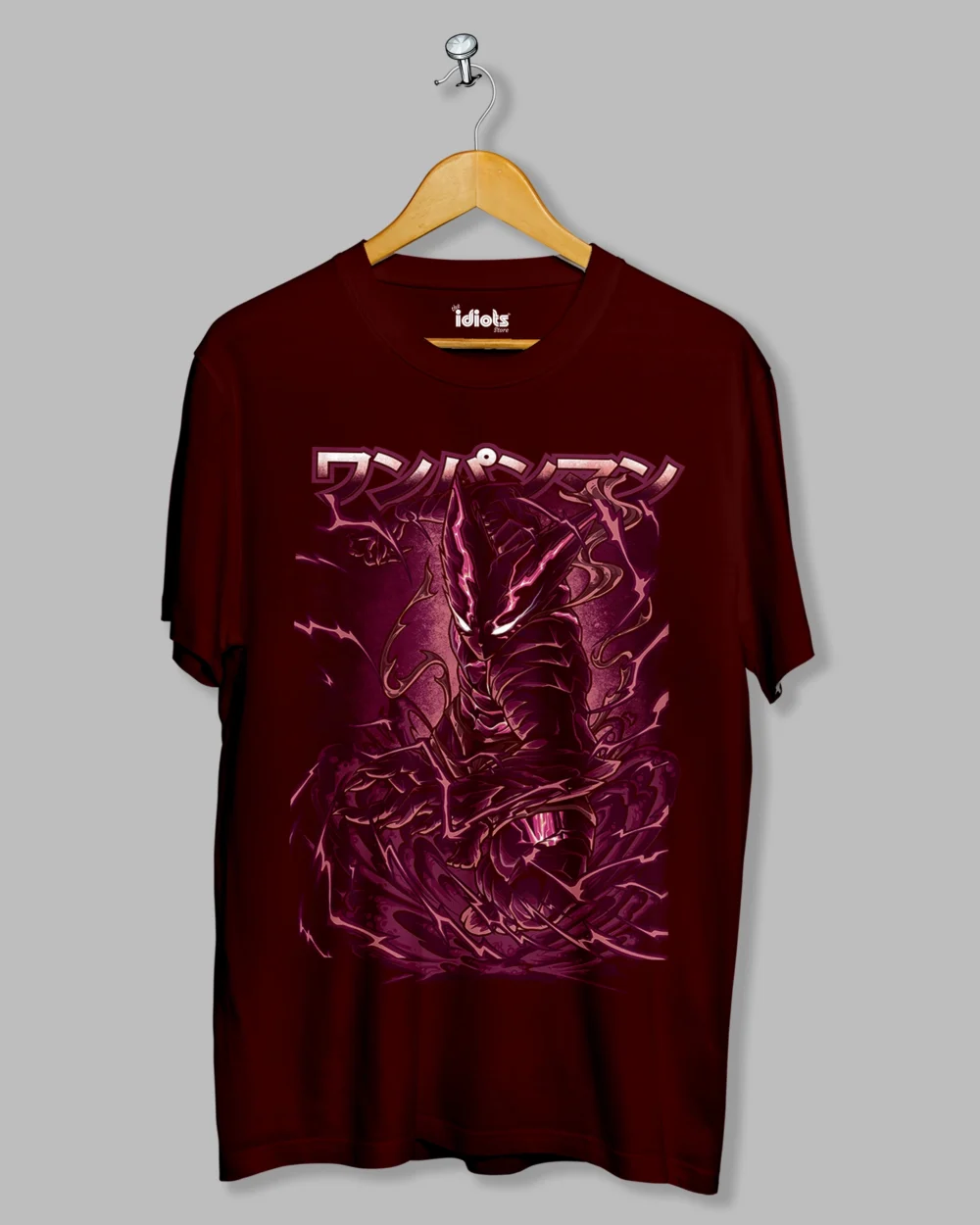 One Punch ANime Regular Tshirt Maroon