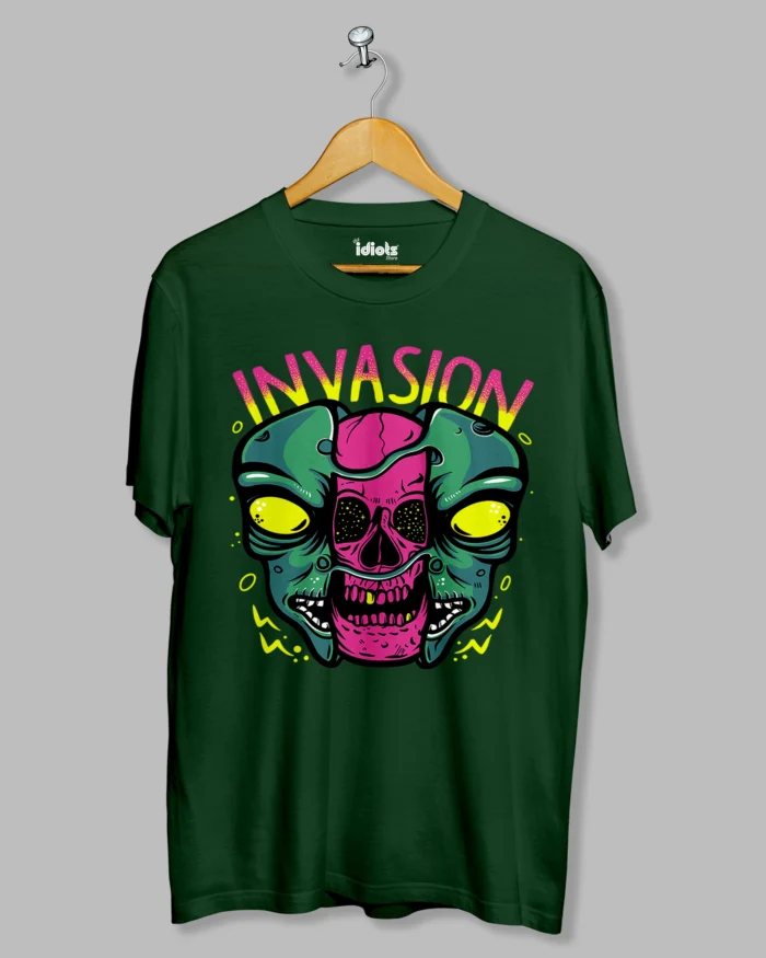 Invasion Skull Regular Tshirt Green