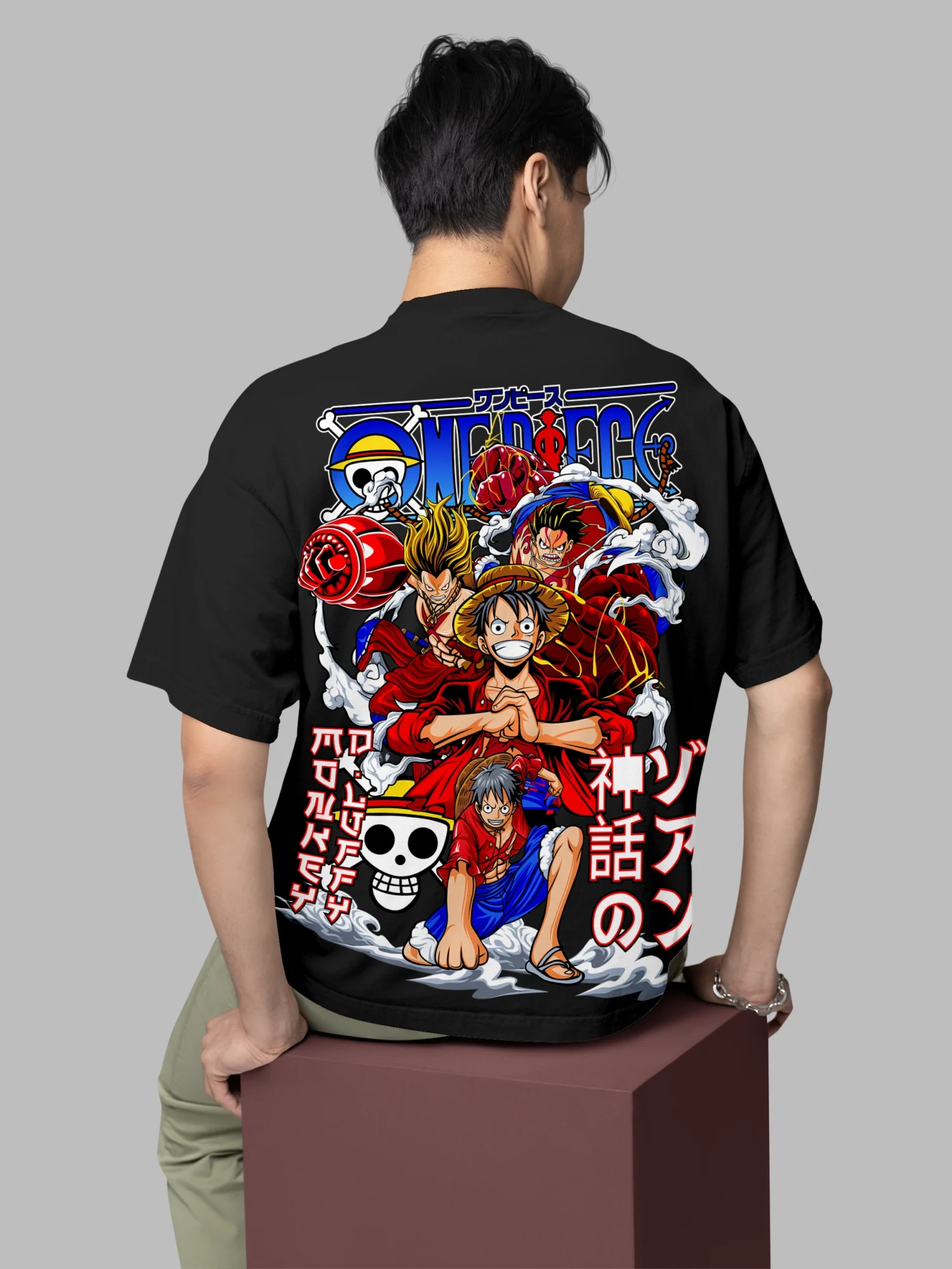One Piece Anime Both side Printed Oversized T-Shirt