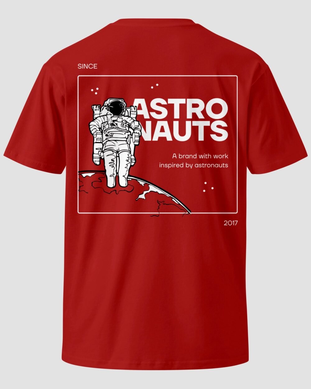 Astronaut New T Shirt Red Back