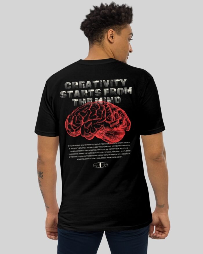 CreativityStartsfromMindNewT ShirtBlackBackModel