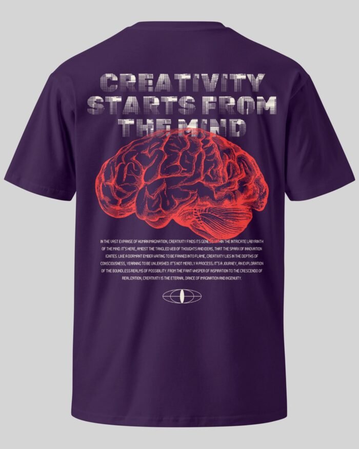 Creativity Starts from Mind New T Shirt Purple Back