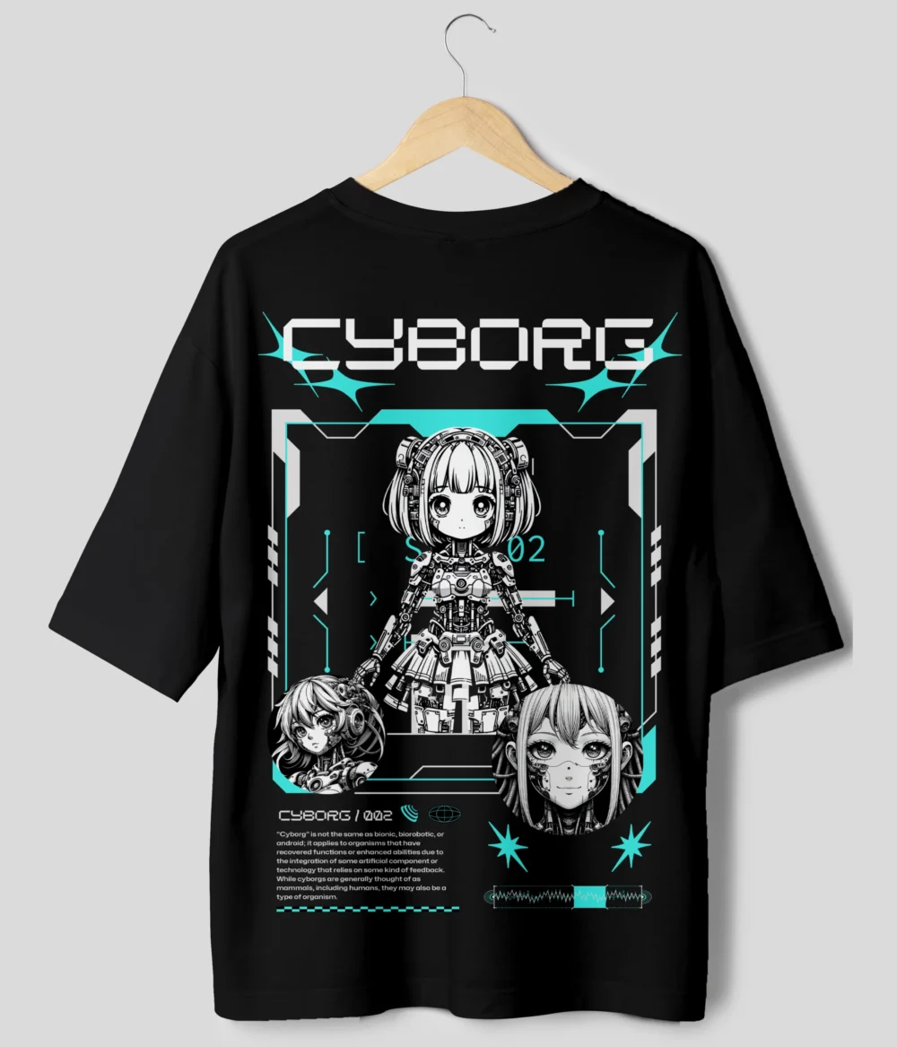 Cyborg Anime Oversized T-Shirt